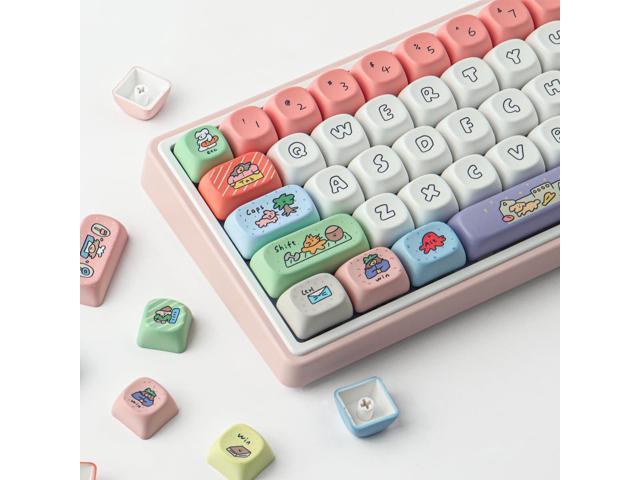 Tsungup MOA Profile Keycaps,126 Keys PBT Cute Funny Smiley Keycaps Dye-Sublimation Custom Keycap Set with Keycap Puller for Cherry Gateron MX...