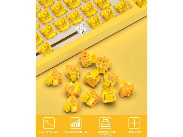 MAGIC-REFINER x Banana Yellow Switches for Mechanical Keyboard DIY, 38gf Linear Keyswitch 3 Pins, Pre Lubed with POM Stem Compatible for MX...