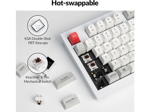 Keychron Q5 Pro QMK/VIA Wireless Custom Mechanical Keyboard, Full Aluminum 96% Layout with Programmable Knob, Double-Gasket Design with...
