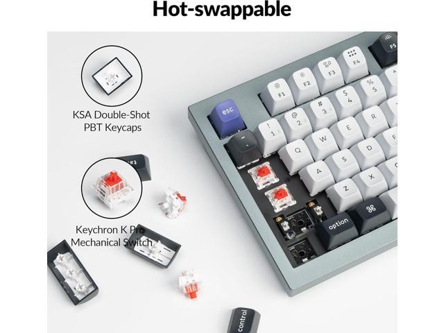 Keychron Q5 Pro QMK/VIA Wireless Custom Mechanical Keyboard, 96% Layout with Programmable Knob, KSA Double-Shot PBT Keycaps with Hot-swappable K...