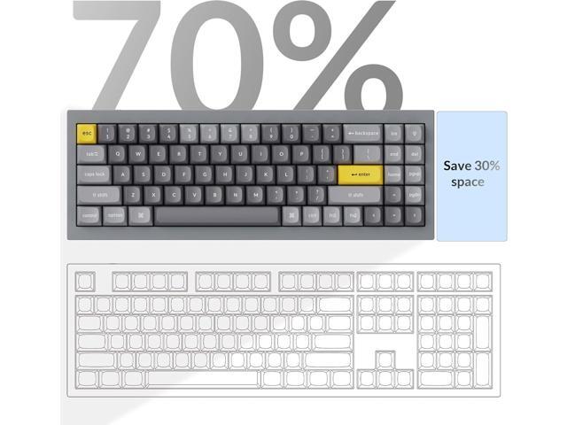 Keychron Q7 Wired Custom Mechanical Keyboard, 70% Layout QMK/VIA Programmable Macro with Hot-swappable Gateron G Pro Red Switch Double Gasket...