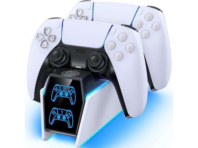 PS 5 Controller Charger Station Compatible with PlayStation 5 Faceplates Edge & Dual Controller, 9 Lightings PS 5 Accessories Charging Station, PS...