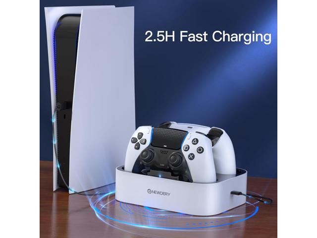 NEWDERY for PS5 Controller Charger Station Compatible with Dualsense Edge, Fast Charging Dock Stand with Cable, Dual Charging Station for...