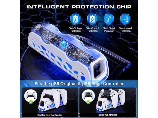 PS5 Controller Charger - Dual-Sensing Edge PS5 Charging Station with 6 LED and RGB Modes,Charging Dock is Suitable for/Slim/Pro Remote Control...