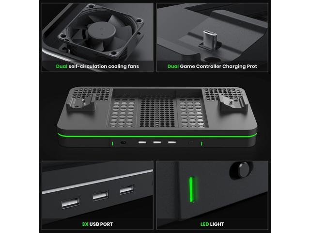Charging Stand with Cooling Fan, CODOGOY Vertical Stand Compatible with Xbox Series X/S Console & Controller, Dual Controller Charger Station Dock...