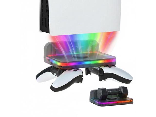 PS5 Wall Mount with RGB Lighting,Universal Stand for All PS5 Models (Pro/Slim/Disc/Digital),Sturdy Metal & ABS Wall Bracket Space-Saving Gift for...