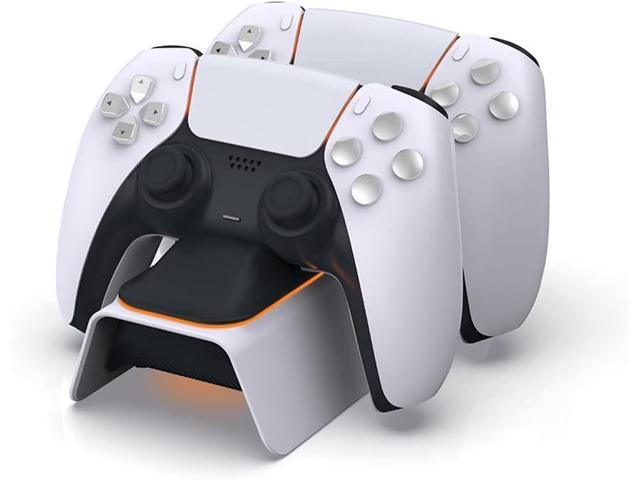 Upgraded PS5 Controller Charger, Fast Charging Dualsense Charging Station for Dual PlayStation 5 Controllers with LED Indicator, White
