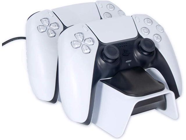 Upgraded PS5 Controller Charger, Fast Charging Dualsense Charging Station for Dual PlayStation 5 Controllers with LED Indicator, White