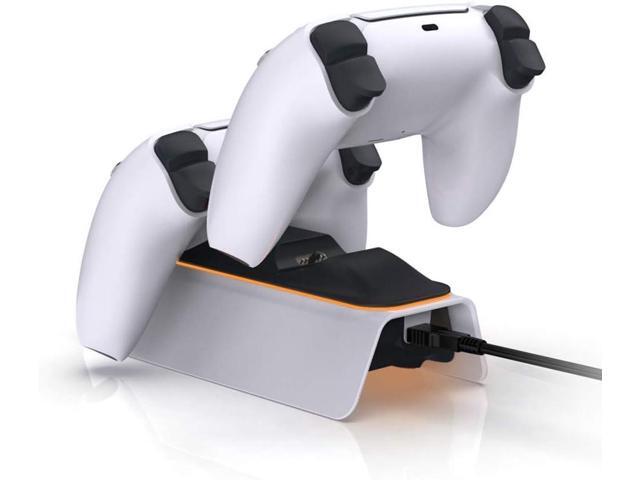 Upgraded PS5 Controller Charger, Fast Charging Dualsense Charging Station for Dual PlayStation 5 Controllers with LED Indicator, White