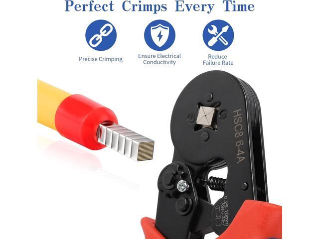 Ferrule Crimping Tool Kit - Wire ferrule Crimper with 1800PCS Ferrules Kit Wire End Terminals & 328 Heat Shrink Tubing, Self-adjustable Ratcheting...