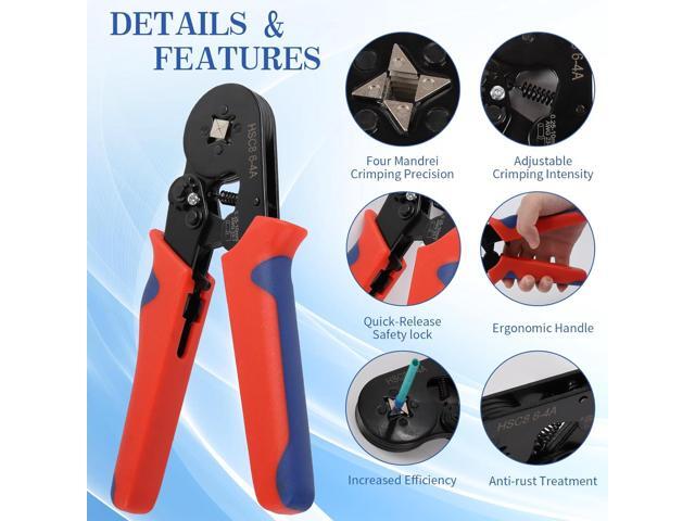 Ferrule Crimping Tool Kit - Wire ferrule Crimper with 1800PCS Ferrules Kit Wire End Terminals & 328 Heat Shrink Tubing, Self-adjustable Ratcheting...