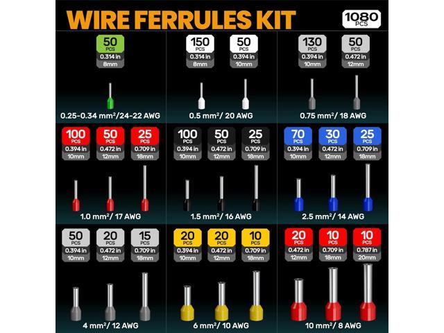 SOMELINE Ferrule Crimping Tool, Ratchet Pliers for AWG23-7 with 23 Sizes Wire End Ferrule Terminals, Quadrilateral Wire Crimp Pliers with Crimp...