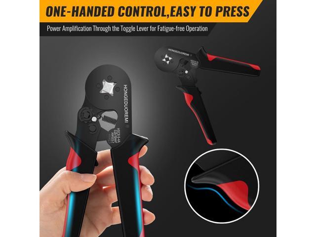 Ferrule Crimping Tool Kit,Wire Ferrule Kit Crimper Connectors4 corners Self-adjustable AWG23-7 gauge 1800PCS Ferrules Electrical TerminalCrimpers...