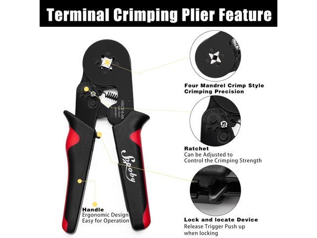 Ferrule Crimping Tool Kit - Sopoby Ferrule Crimper Plier (AWG 28-7) with 1800pcs Wire Ferrules Kit Wire Ends Terminals