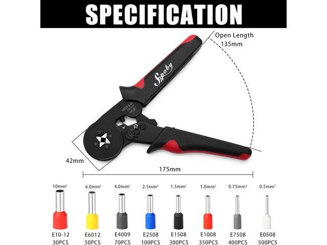 Ferrule Crimping Tool Kit - Sopoby Ferrule Crimper Plier (AWG 28-7) with 1800pcs Wire Ferrules Kit Wire Ends Terminals