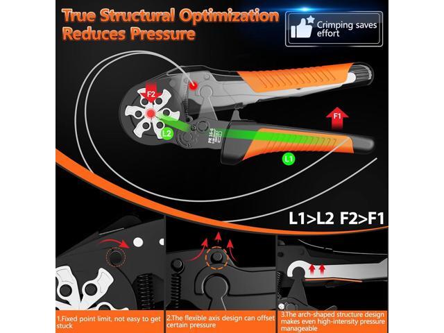 Preciva Ferrule Crimping Tool Kit - AWG 28-5 (0.08-16mm²) Hexagonal Ferrule Crimper with 950Pcs Single and 350Pcs Twin Ferrules Connectors,...