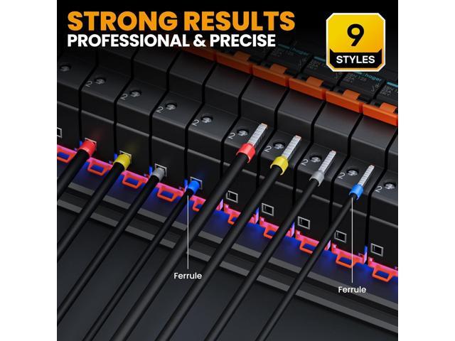 SOMELINE Ferrule Crimping Tool Kit,Self-Adjusting Pliers for wire ferrules AWG 24-8, With 9 Sizes Insulated Wire Ferrules Terminals,Square Crimp...