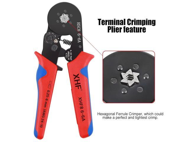 XHF 1700 PCS Ferrule Crimping Tool Kit with Hexagonal Ferrule Crimper Insulated Wire End Ferrules Terminals