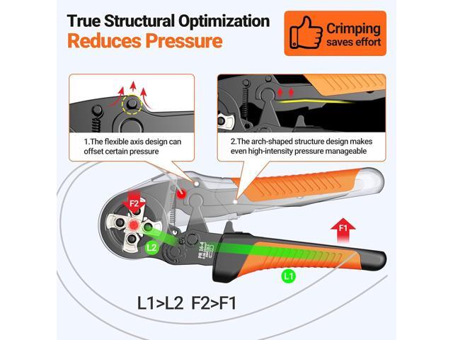 Preciva Ferrule Crimping Tool Kit with Portable Suitcase, Square Crimping Pliers for AWG 28-5 Ratchet Crimper with 1300 PCS Single & Dual Ferrule...
