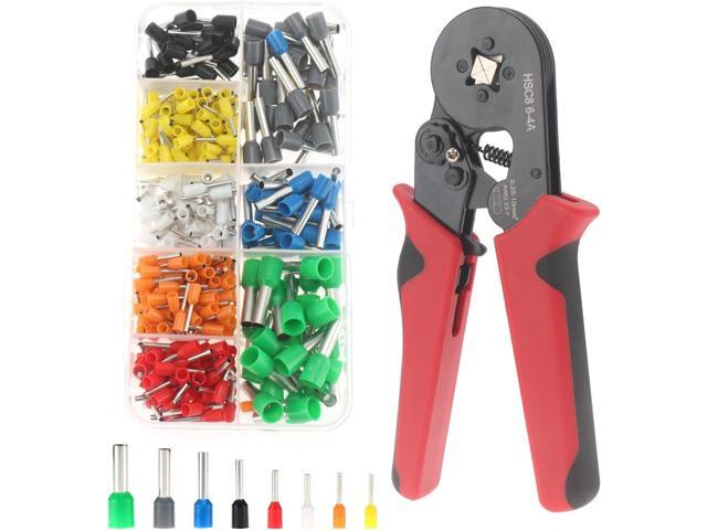 401PCS Ferrule Crimping Tool Kit, AWG23-7 Self-adjustable Ratchet Wire Crimping Tool Kit Crimper Plier Set with 400PCS Wire Terminals Crimping...