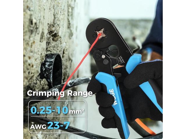 WGGE Ferrule Crimping Tool Kit, AWG 23-7 Self-adjustable Ratchet Wire Ferrule Crimper Plier Set with 1200pcs Wire Terminals Crimping Connectors...