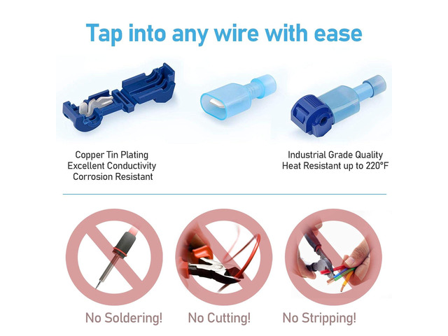 TICONN 240Pcs T Tap Wire Connectors, T Wire Quick Splice Connector, T Connectors for Wiring with Storage Case (240Pcs)