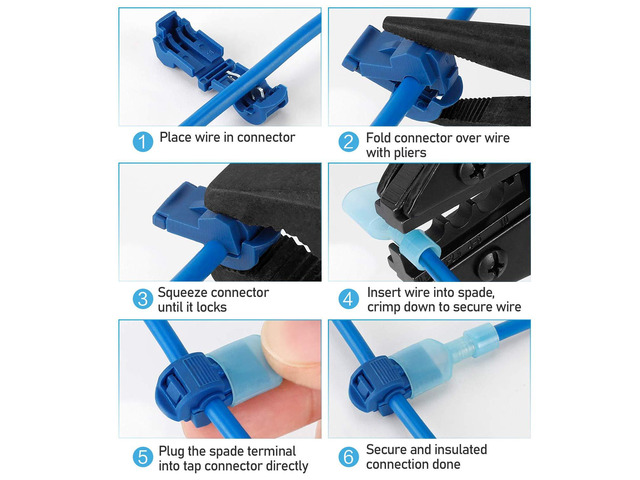 TICONN 240Pcs T Tap Wire Connectors, T Wire Quick Splice Connector, T Connectors for Wiring with Storage Case (240Pcs)