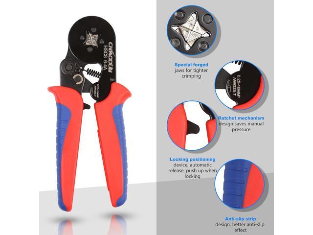 Ferrule Crimping Tool Kit, CNAODUN for AWG 23-7 with 1900PCS Wire Ferrules Terminals Self-Adjustable Ratchet Wire Ferrule Crimper
