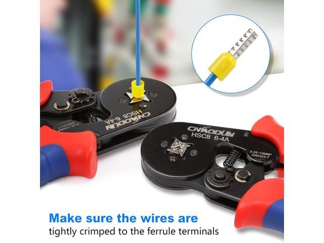 Ferrule Crimping Tool Kit, CNAODUN for AWG 23-7 with 1900PCS Wire Ferrules Terminals Self-Adjustable Ratchet Wire Ferrule Crimper