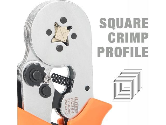 iCrimp Ferrule Crimping Tool Kit, AWG 23-10 Self-adjustable Ratchet Ferrule Crimper Plier c/w 770End Sleeve Ferrules Connector Terminals on...