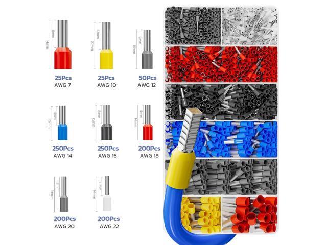 haisstronica Ferrule Crimping Tool Kit Wire Ferrules Crimper with 1200PCS Ferrule AWG 23-7 Wire End Ferrule Terminals