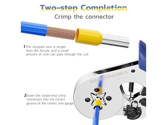 haisstronica Ferrule Crimping Tool Kit Wire Ferrules Crimper with 1200PCS Ferrule AWG 23-7 Wire End Ferrule Terminals