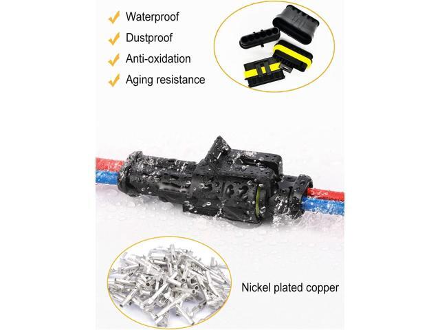 352Pcs Waterproof Electrical Connector Terminals Automotive Electrical Wire Connectors 1/2/3/4 Pin Connector with Ratchet Crimping Tool