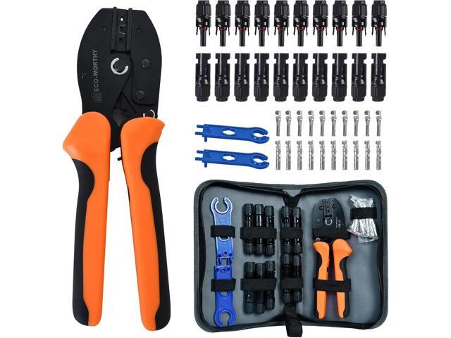 ECO-WORTHY Solar Crimper Tool Kit 13 PCS Solar Tools - a Crimper, 10 Pairs of Solar Connectors, 2 Pairs of Solar Connector Spanner Wrench for Solar...
