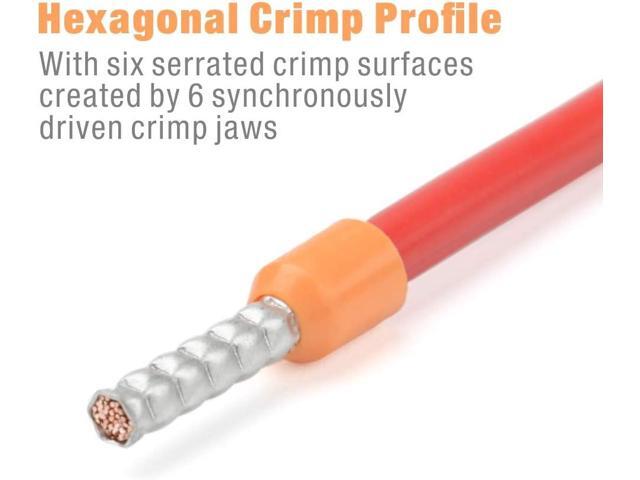 iCrimp Wire Ferrule Crimping Tool, Hexagonal Crimp Profile, Self-adjusting Wire End-sleeves Crimper for AWG23-10 Insulated Terminal & Non-insulated...