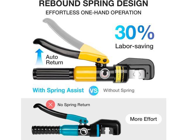 YUZES Hydraulic Crimping Tool 10 Tons, 12 AWG to 2/0 Battery Cable Crimper Tool with 9 Dies, Easy to Operate Hydraulic Wire Crimping Tool Kit for...