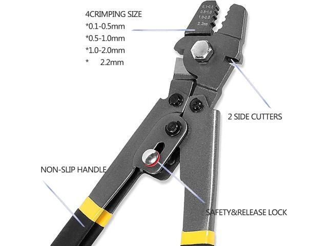 Stainless Steel Wire Cable Crimping Tool Kit, Cutter &Crimper Plier, 100FT 304 Wire Rope, 100pcs Aluminum Sleeves Stops Complete Kit (1/16''...