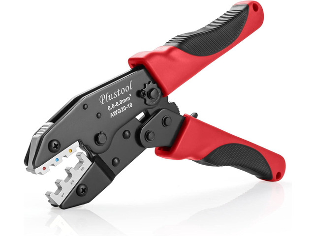 Crimping Tool for Heat Shrink Connectors AWG22-10, Ratcheting Wire Terminal Crimper - Crimping Pliers - Electrical Crimping Tool