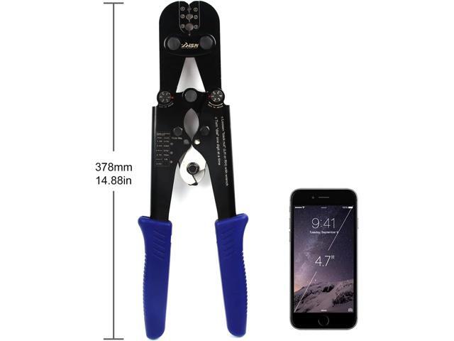Zhushan Wire Rope Crimping Tool - Heavy Duty Crimper & Cutter for Aluminum Oval Sleeves, Crimp Ferrules, and Loop Sleeves (1/16' to 1/8') - Ideal...