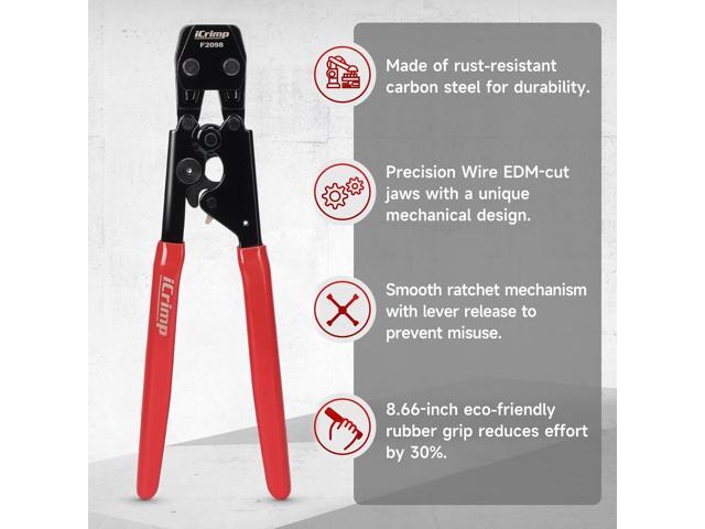 iCrimp PEX Pipe Clamp Crimping Tool Kit Cinch Crimper Tool for Stainless Steel Clamps from 3/8-inch to 1-inch with 1/2-inch 20pcs and 3/4-inch...