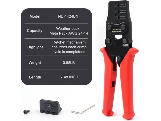 Weather Pack Crimpers, Newdeli Crimp tool AWG 14-24 for Crimping Delphi APTIV Weather Pack Terminals or Metri-Pack Connectors(Have Locator &...