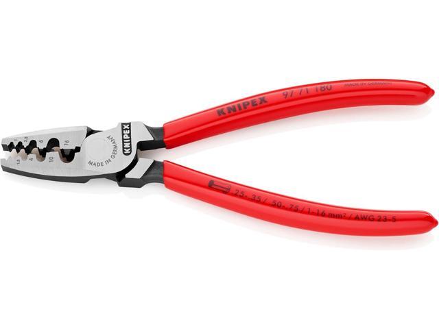 Knipex 97 71 180 Crimping Pliers for end sleeves 0,25-2,5mm with soft handle VDE-tested