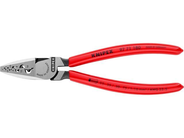 Knipex 97 71 180 Crimping Pliers for end sleeves 0,25-2,5mm with soft handle VDE-tested