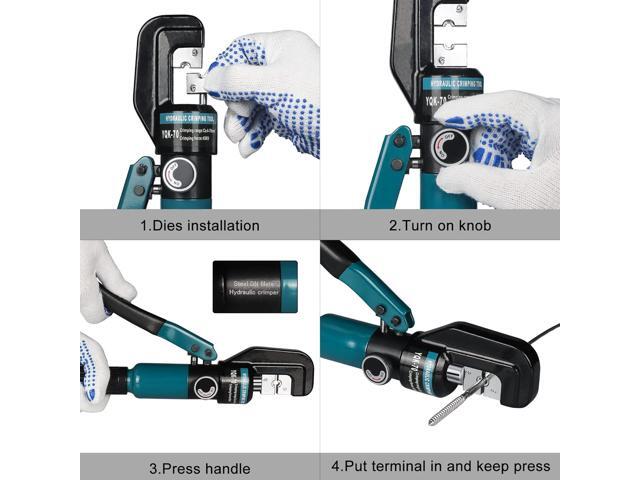 DN Mate Hydraulic Crimping Tool/Hydraulic Crimper for Stainless Steel Cable Railing Hardware, Battery Cable Crimping Tool for Size 1/8', 5/32' to...