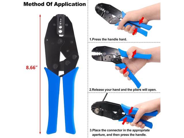mxuteuk Coaxial Cable Tool Kit,BNC Crimp Tool with 8PCS BNC/UHF Crimp Male Connectors 1PCS Coaxial Cable Stripper 1PCS Wire Cutter for RG58, RG59,...