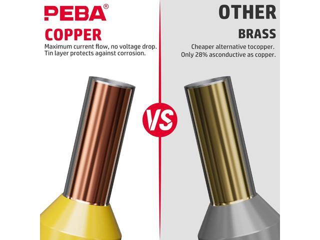 PEBA Ferrule Crimping Tool Kit, 28 Sizes Tinned Copper Terminals Ferrule with Twin Wire Ferrules, AWG 28-7 Self-Adjusting Ratchet Wire Crimper,...