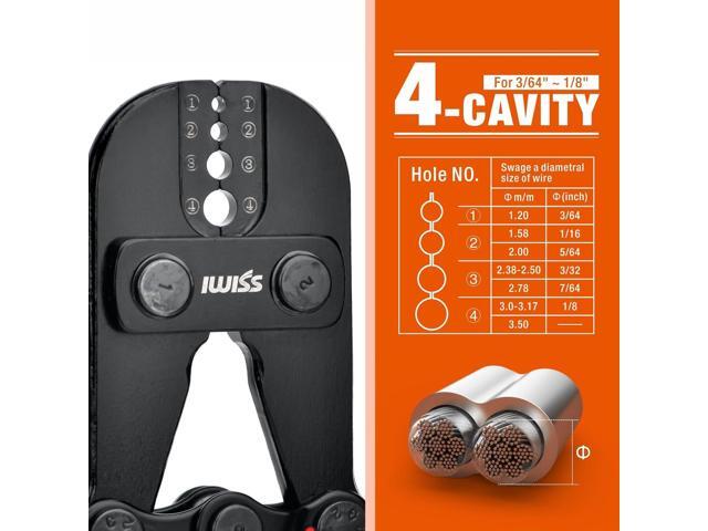 iCrimp Wire Rope Crimping Tool for Aluminum Oval Sleeves, Double Sleeves, Crimping Loop sleeve from 3/64-inch to 1/8-inch