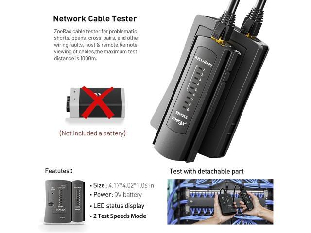 Cat7 RJ45 Crimping Tool, Cat 7 Cat6 Cat5 Pass Through Ethernet Crimping Tool Kit, Network Crimping Tool With Cable Tester, Multiply Stripper,...
