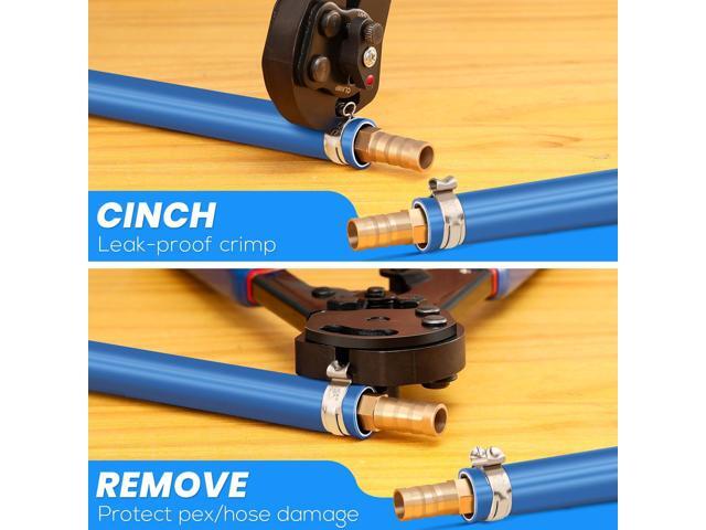 2 IN 1 Ratchet Pex Crimping Tool Cinch and Remove Combo Function Pex Pipe Crimp Tool from 3/8' to 1' Pex Crimper with Pex Cutter and Stainless...