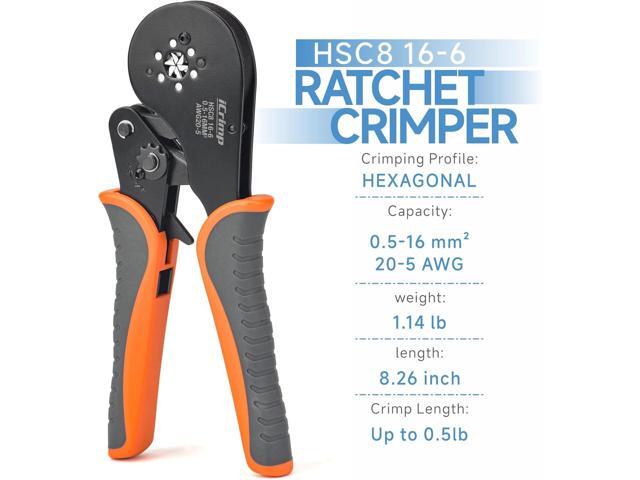 iCrimp Hexagonal Ratchet Crimper for End Sleeves and Ferrules 0.5-16mm2 AWG 20-5